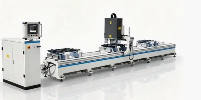 Жоғары дәлдіктегі 4-басты CNC алюминий қоршау қабырғаларын бұрғылау машинасы